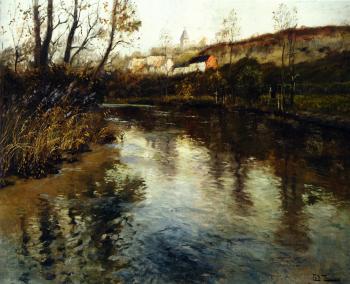 Frits Thaulow : Elvelandskap, River Landscape